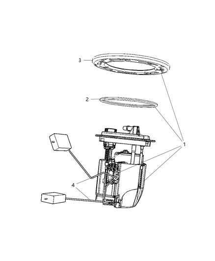 1993 Dodge D250 Module Package Fuel Tank Diagram for 5183202AA