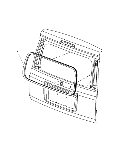 1997 Jeep Grand Cherokee Weatherstrip Liftgate Glass Diagram for 55369015AI