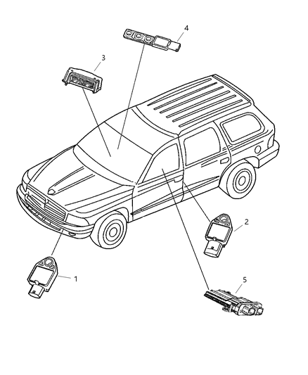 2007 Chrysler Aspen Module Occupant Restraint Diagram for 4896158AB