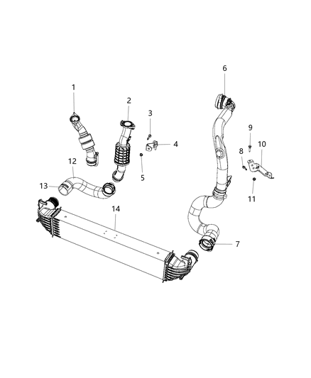 2018 Jeep Compass Cooler Charge Air Diagram for 68256133AA