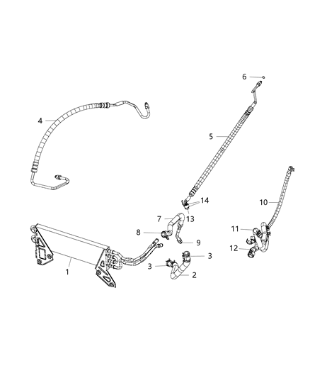 1991 Jeep Cherokee Hose Power Steering Return Diagram for 68143663AD