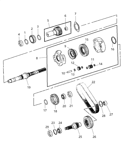 2005 Dodge Durango Bearing Diagram for 5103272AA