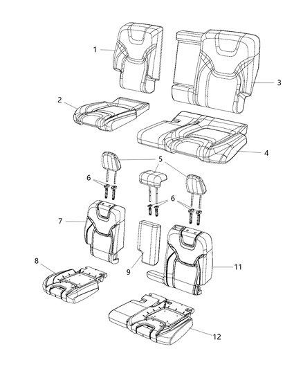 Cover Rear Seat Back Left Diagram for 5RA65DX9AC