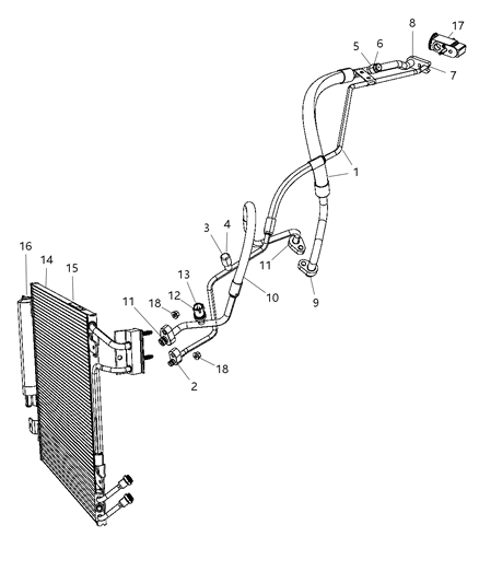 2012 Jeep Wrangler Line A/C Discharge Diagram for 68087180AA