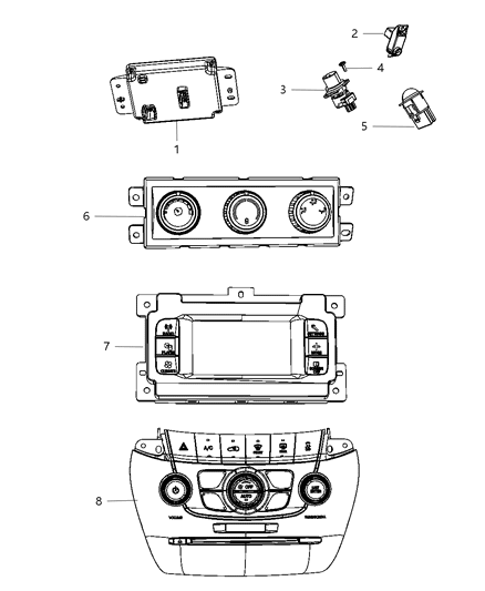 Center Stack Lower Diagram for 1RK581X9AD