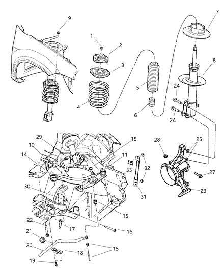1986 Dodge 600 Knuckle Front Diagram for 4656939AB