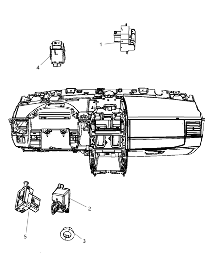 Trim Ring Ignition Key Cylinder Diagram for 5026272AA