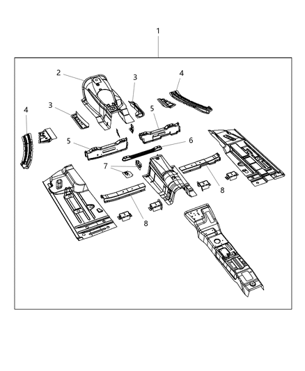 Pan Front Floor Diagram for 68043494AR