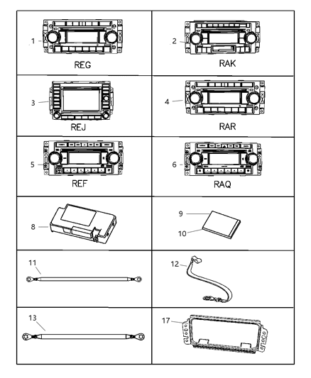 Radio AM/FM With CD And Equalizer Diagram for 5091175AA