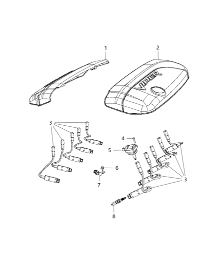 2013 Dodge Viper Spark Plug Diagram for SVRE10PMC5