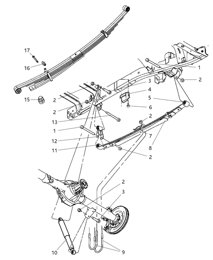 1997 Chrysler Concorde Spring Rear Leaf Diagram for 52113141AE