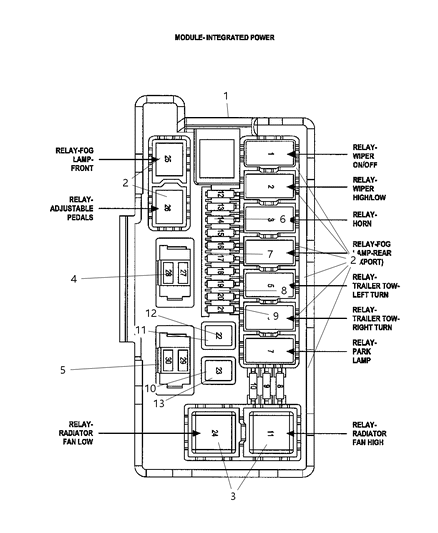 1985 Chrysler Town & Country Power Distribution Center Diagram for 4692084AB