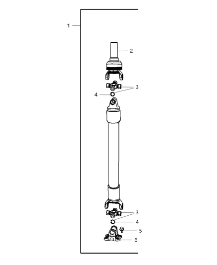 1991 Chrysler Imperial Shaft Drive Rear 1-Piece Diagram for 52123121AA