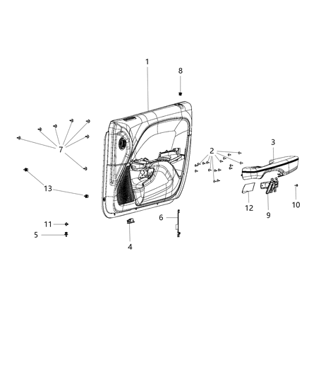 Panel Front Door Trim Diagram for 5LB471XCAH