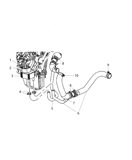 Hose Oil Cooler Inlet Diagram for 68248847AE