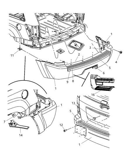 Absorber Rear Energy Diagram for 68001049AA
