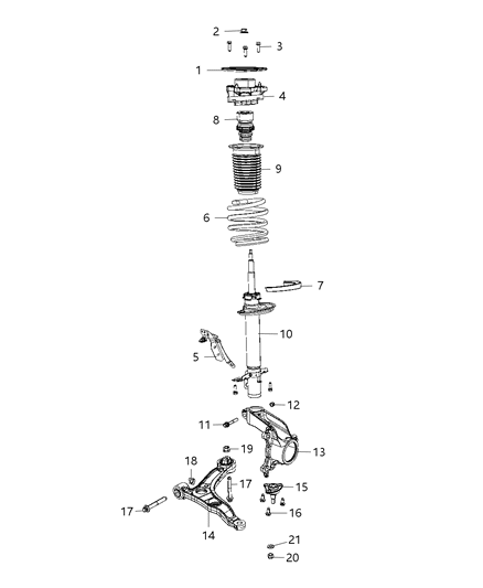 Strut Front Suspension Diagram for 68185556AC