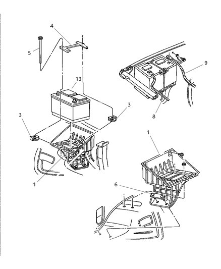 1984 Chrysler Fifth Avenue Tray, Battery 1990 Diagram for BA027600EX