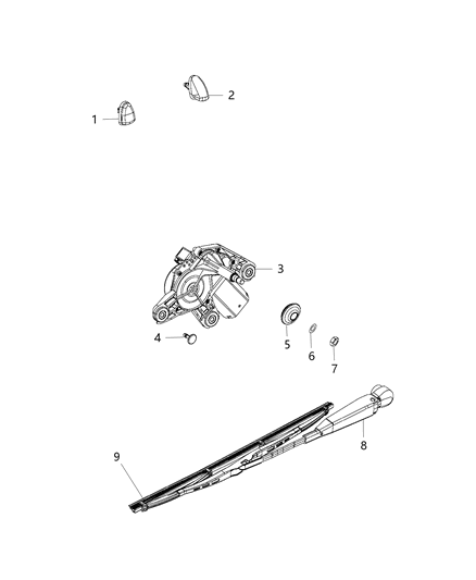 1990 Jeep Comanche Blade Rear Wiper Diagram for 68428972AA