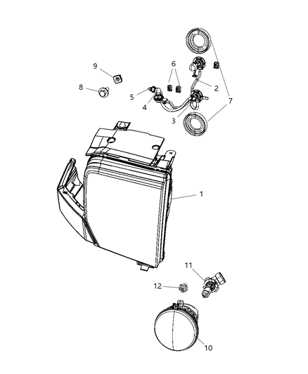 Lamp Headlamp Parking And Turn Diagram for 55396537AG