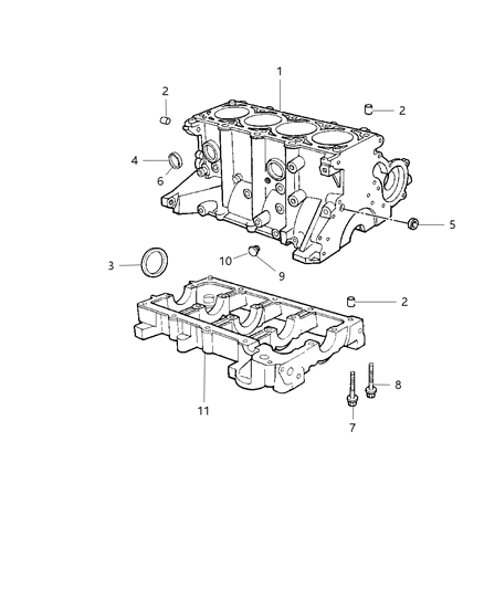 2023 Dodge Durango Engine Short Block See Note For Contents Diagram for 5114480AE