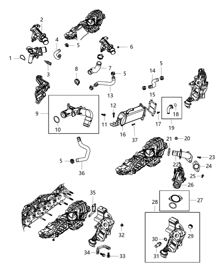 Bolt Mounting Fuel Supply Line Diagram for 68027630AA