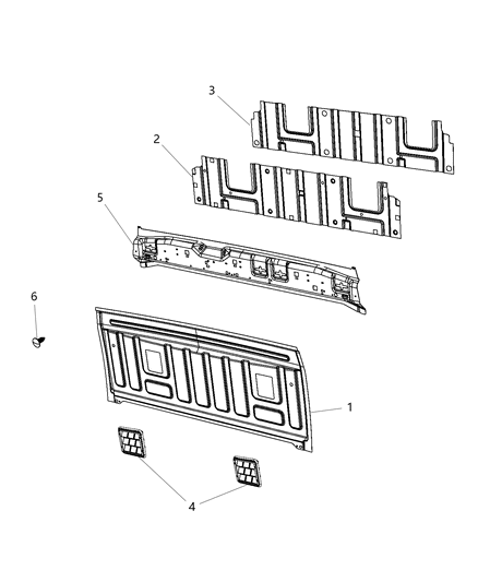 2019 Ram 1500 Exhauster Bodyside Aperture Diagram for 68157351AD