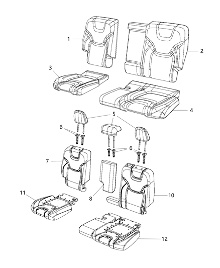 2010 Chrysler Town & Country Cover Rear Seat Back Left Diagram for 5RA73HL1AE