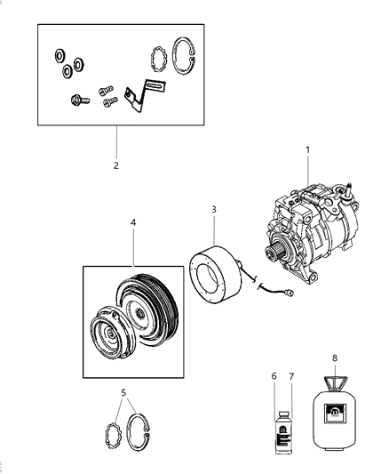 1992 Dodge B150 Compressor A/C Complete Diagram for RL028917AB