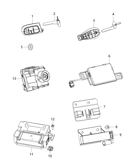 Module Ignition Switch Diagram for 68271987AA