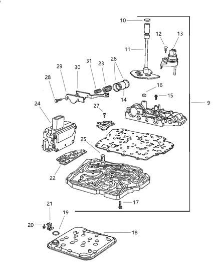 Sensor Manual Valve Lever Diagram for 4659492AC