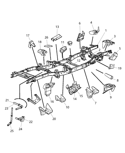 Bracket Stabilizer Bar Diagram for 68145458AB