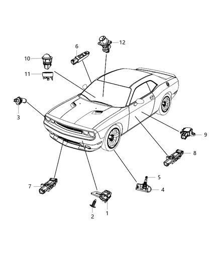 2012 Dodge Challenger Sensor Tire Pressure Magneti Marelli Diagram for 1AMTP2001A
