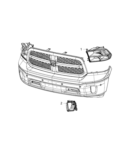 2009 Jeep Liberty Lamp Headlamp Parking And Turn Diagram for 68096438AI