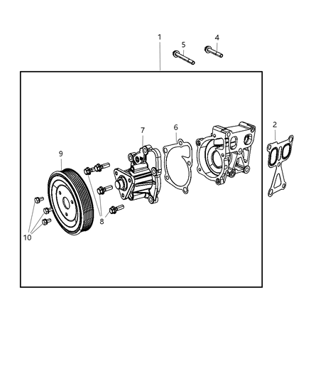 Pump Water Diagram for 5047138AA