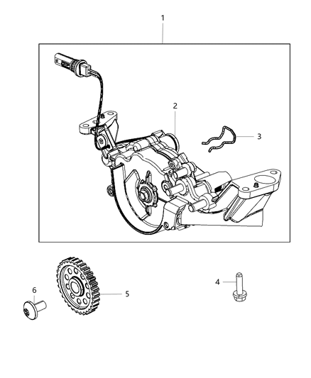 2007 Jeep Commander Pump Kit Engine Oil Diagram for 68252670AO