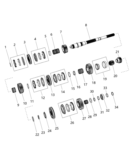 1985 Dodge B250 Gear Second Diagram for 68207327AA
