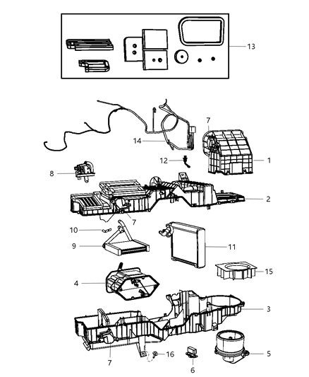 Housing Air Inlet: Recirculation Door, Actuator Diagram for 68004226AB