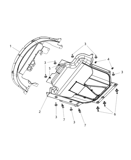 2007 Chrysler Town & Country Nut U Multi Thread M6X1.00 Diagram for 6505171AA