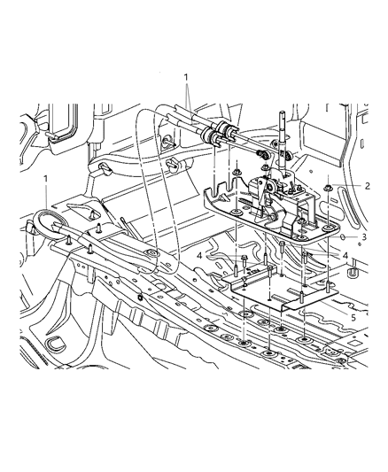Cable Gearshift Control Diagram for 5106009AB