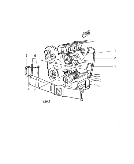 Hose Power Steering Return Diagram for 52088774AB