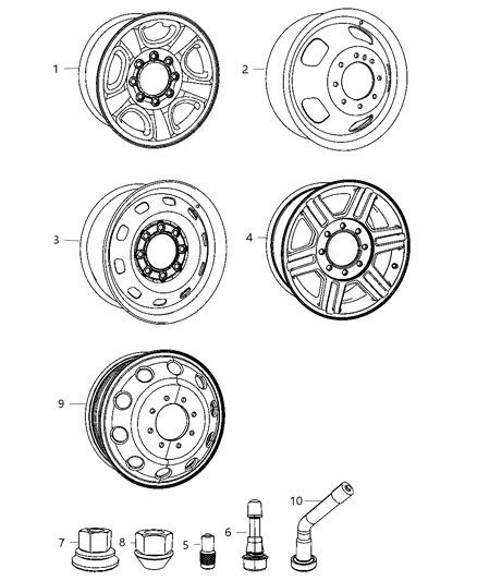 2009 Dodge Sprinter 2500 Wheel Steel Diagram for 52110366AC