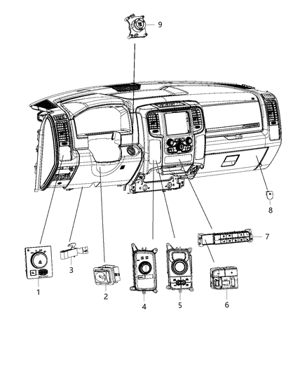 2006 Jeep Liberty Switch Headlamp Diagram for 68189154AA