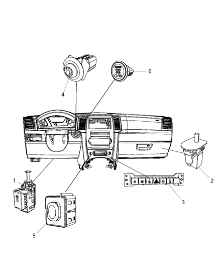 Switch Instrument Panel Diagram for 56046598AA