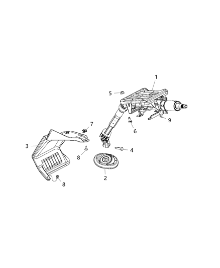 Shroud Steering Column Lower Diagram for 1ZS73JXWAA