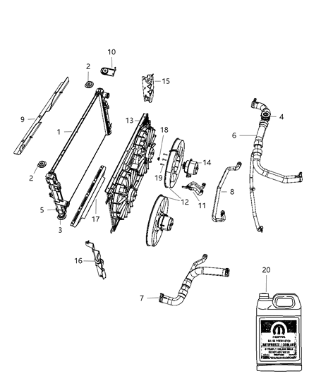 Hose Radiator Inlet Radiator Inlet Hose Assembly Diagram for 5058172AG