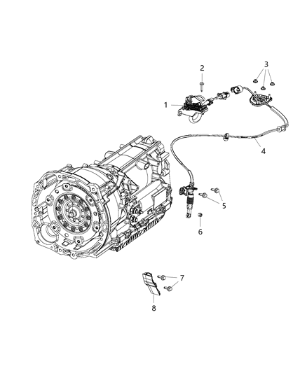 1987 Dodge D350 Cable Manual Parking Release Diagram for 68282472AE