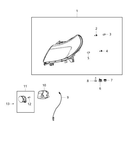 Headlamp Diagram for 4725945AE