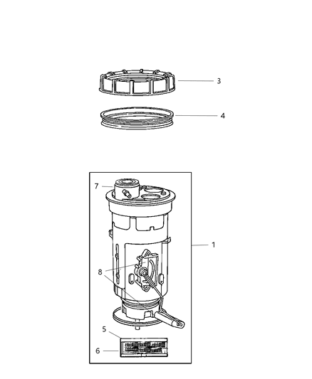 Module Package Fuel Pump/Level Unit Diagram for 5114302AA
