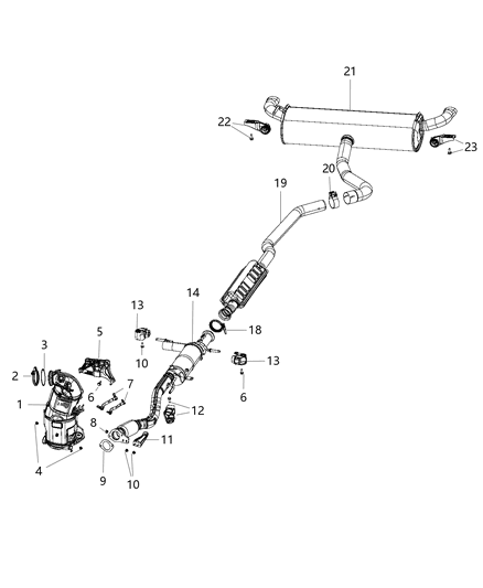 2007 Jeep Commander Pipe Exhaust Diagram for 68270474AE